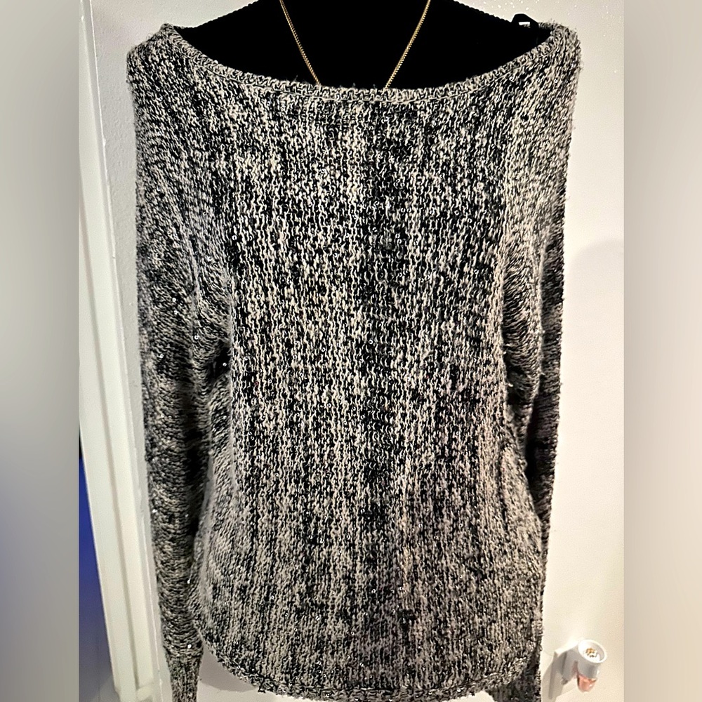 Long sleeve metallic sequence sweater
